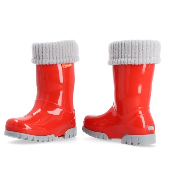 Dětské zateplené holínky DEMAR Twister Lux B červené